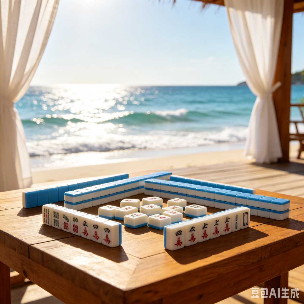 vintage text mahjong set